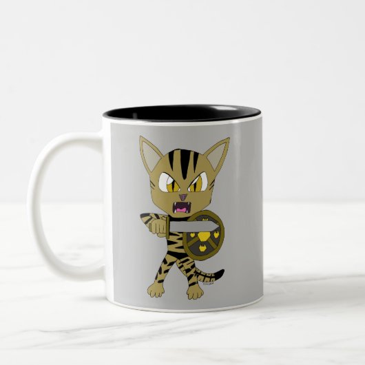 Chibi Warrior Cat Zweifarbige Tasse (Links)