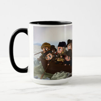 Chibi-Washington kreuzt das Delaware Tasse