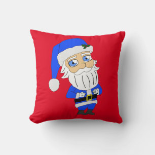 Chibi-Weihnachtsmann im blauen Anzug Kissen