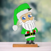 Chibi-Weihnachtsmann im grünen Anzug Acrylschild (Neutral)