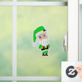 Chibi-Weihnachtsmann im grünen Anzug Fensteraufkleber (Zuhause)