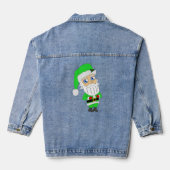 Chibi-Weihnachtsmann im grünen Anzug Jeansjacke (Rückseite)
