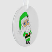 Chibi-Weihnachtsmann im grünen Anzug Ornament (Vorderseite)