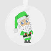 Chibi-Weihnachtsmann im grünen Anzug Ornament (Rückseite)