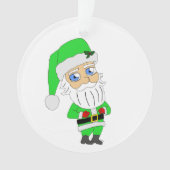 Chibi-Weihnachtsmann im grünen Anzug Ornament (Vorderseite)