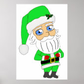 Chibi-Weihnachtsmann im grünen Anzug Poster (Vorne)