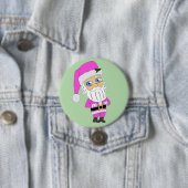 Chibi-Weihnachtsmann im rosa Anzug Button (Beispiel)