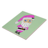 Chibi-Weihnachtsmann im rosa Anzug Fliese (Seite)