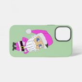 Chibi-Weihnachtsmann im rosa Anzug iPhone Hülle (Rückseite (Horizontal))