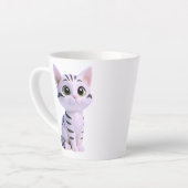 Chibi-Weißer Getigerter Kater Milchtasse (Linke Ecke)