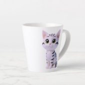 Chibi-Weißer Getigerter Kater Milchtasse (Rechte Ecke)