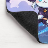 Chibi Witch Cat Flying in Starry Sky – Kawaii Magi Mousepad (Ecke)