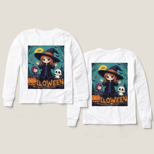 Chibi Witch Halloween Design (Design Vorderseite & Rückseite)