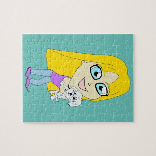 Chibi with a pup puzzle (Horizontal)