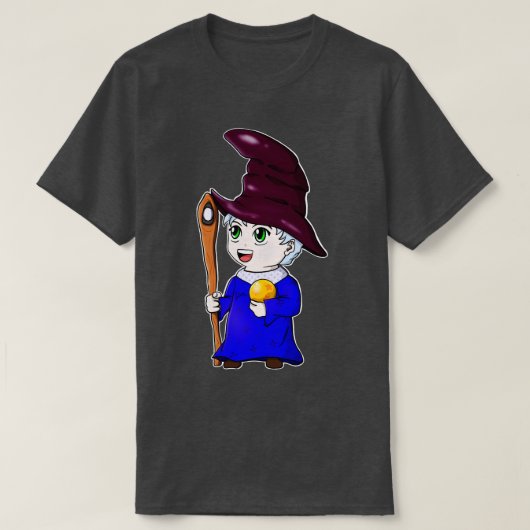 Chibi Wizard Niedlich Magician T-Shirt (Design vorne)