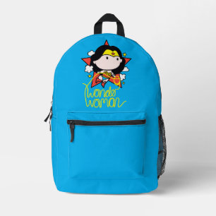 Chibi Wonder Frau fliegt mit Lasso Bedruckter Rucksack