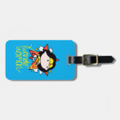 Chibi Wonder Frau fliegt mit Lasso Gepäckanhänger (Vorderseite horizontal)