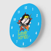 Chibi Wonder Frau fliegt mit Lasso Große Wanduhr (Winkel)