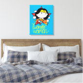 Chibi Wonder Frau fliegt mit Lasso Leinwanddruck (Insitu (Schlafzimmer))