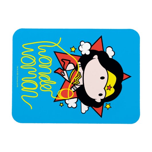 Chibi Wonder Frau fliegt mit Lasso Magnet (Horizontal)
