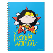 Chibi Wonder Frau fliegt mit Lasso Notizblock (Vorderseite)