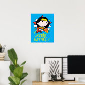 Chibi Wonder Frau fliegt mit Lasso Poster (Heimbüro)