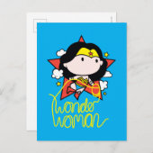 Chibi Wonder Frau fliegt mit Lasso Postkarte (Vorne/Hinten)