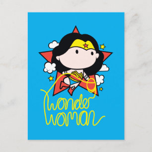 Chibi Wonder Frau fliegt mit Lasso Postkarte
