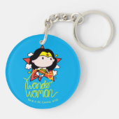 Chibi Wonder Frau fliegt mit Lasso Schlüsselanhänger (Rückseite)