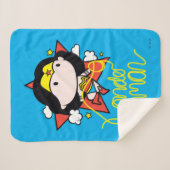 Chibi Wonder Frau fliegt mit Lasso Sherpadecke (Vorderseite (Horizontal))