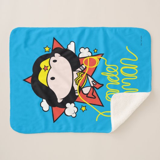 Chibi Wonder Frau fliegt mit Lasso Sherpadecke (Vorderseite (Horizontal))