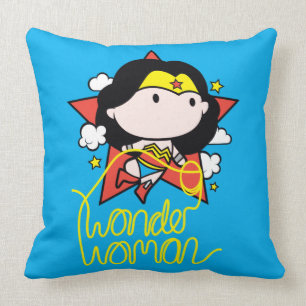 Chibi Wonder Woman fliegt mit Lasso Kissen