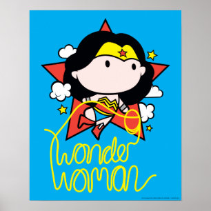 Chibi Wonder Woman fliegt mit Lasso Poster