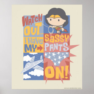 Chibi Wonder Woman Ich habe meine freche Hose an Poster