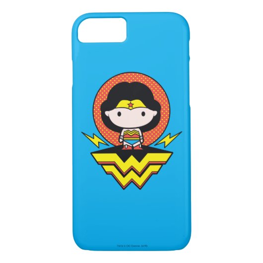 Chibi Wonder Woman mit Polka Docks und Logo Case-Mate iPhone Hülle (Rückseite)