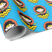 Chibi Wonder Woman mit Polka Docks und Logo Geschenkpapier (Rolleneckpunkt)