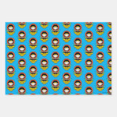 Chibi Wonder Woman mit Polka Docks und Logo Geschenkpapier Set (Vorderseite 3)