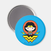 Chibi Wonder Woman mit Polka Docks und Logo Magnet (Vorderseite/Rückseite)