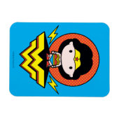 Chibi Wonder Woman mit Polka Docks und Logo Magnet (Horizontal)