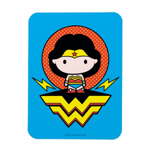 Chibi Wonder Woman mit Polka Docks und Logo Magnet (Vertikal)