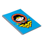 Chibi Wonder Woman mit Polka Docks und Logo Notizblock (Rechte Seite)