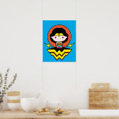 Chibi Wonder Woman mit Polka Docks und Logo Poster (Küche)