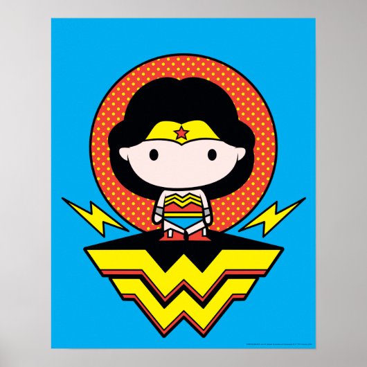 Chibi Wonder Woman mit Polka Docks und Logo Poster (Vorne)