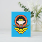Chibi Wonder Woman mit Polka Docks und Logo Postkarte (Stehend Vorderseite)