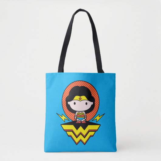 Chibi Wonder Woman mit Polka Docks und Logo Tasche (Vorderseite)