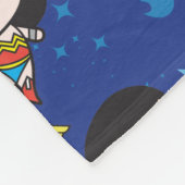 Chibi Wonder Woman, Superman, and Batman Pattern Fleecedecke (Ecke)