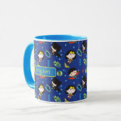Chibi Wonder Woman, Superman, and Batman Pattern Tasse (Vorderseite Links)