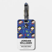 Chibi Wonder Woman, Superman und Batman Pattern Gepäckanhänger (Rückseite vertikal)