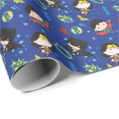 Chibi Wonder Woman, Superman und Batman Pattern Geschenkpapier (Rolleneckpunkt)