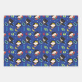 Chibi Wonder Woman, Superman und Batman Pattern Geschenkpapier Set (Vorderseite)